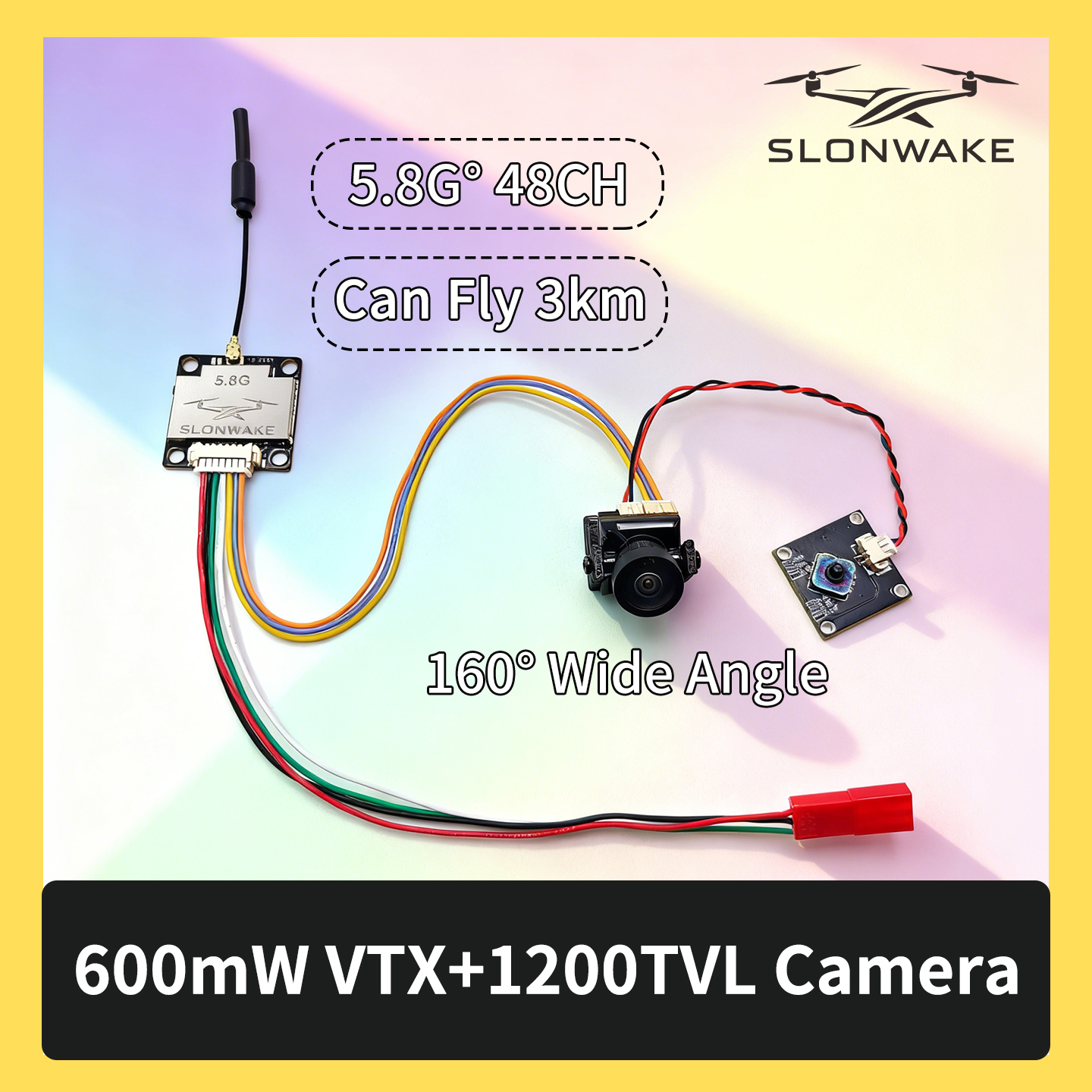 Drone Camera Wide Angle - SLONWAKE 5.8G 600mW 7-24V FPV Video