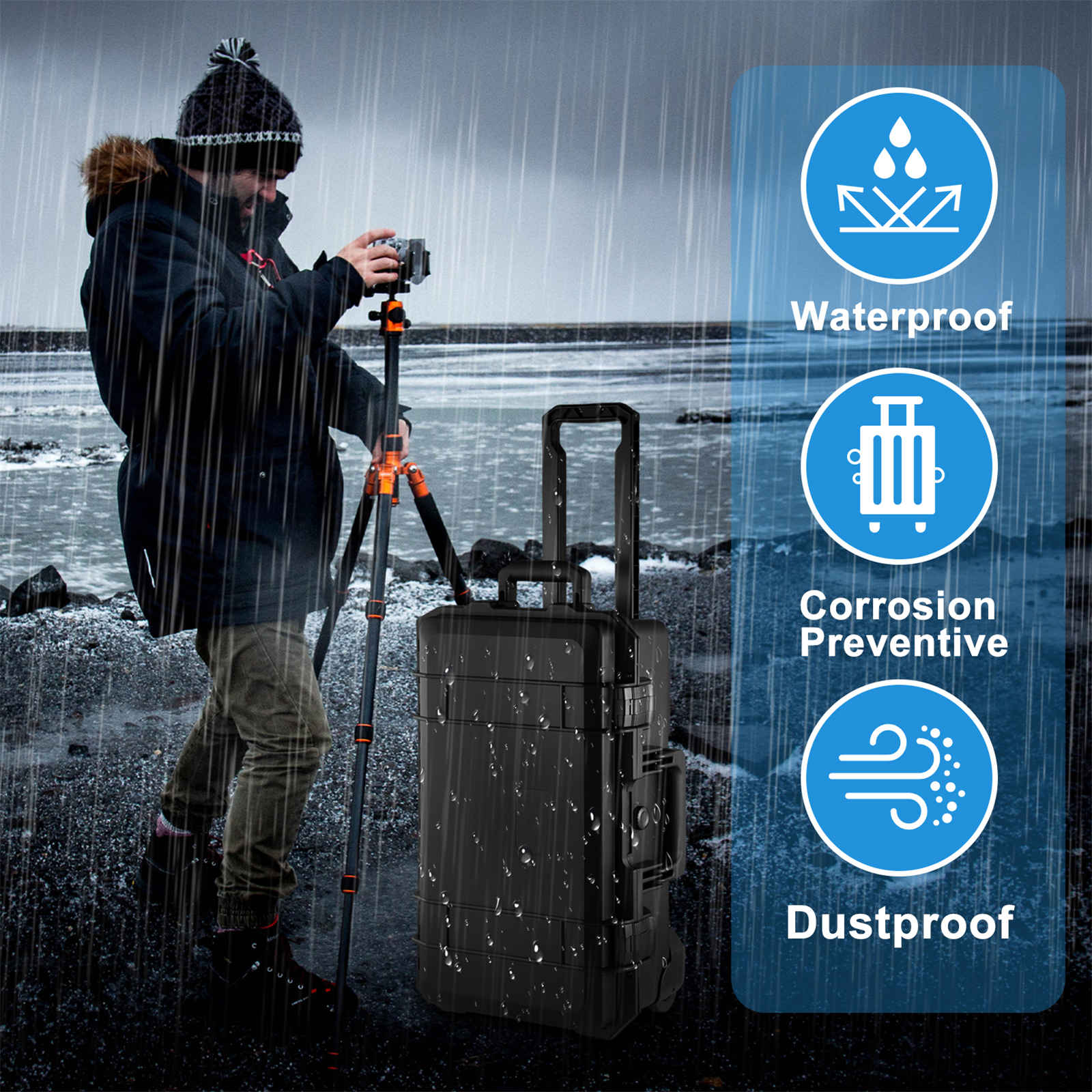 Rolling Camera Case, Portable  - مراجعة Drone Camera Case وسعره