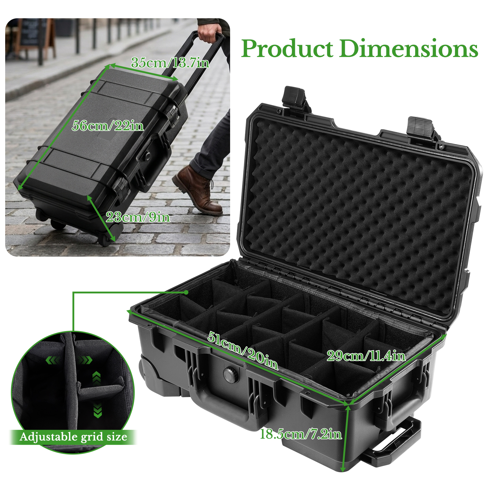 Professional Large Hard Rollin - مراجعة Drone Camera Case وسعره
