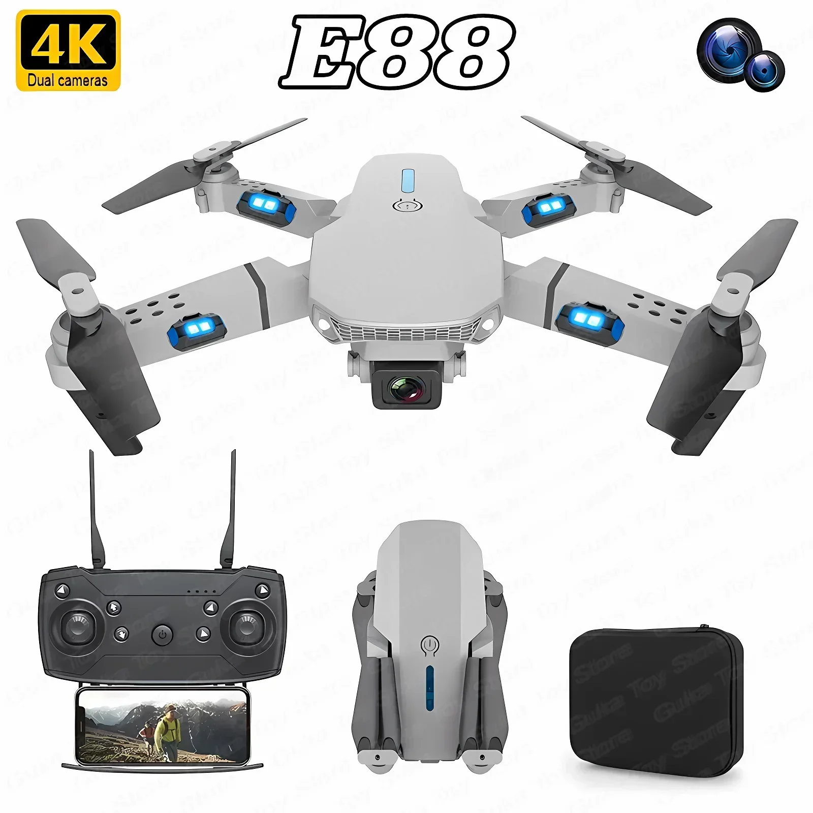 E88 Pro WIFI FPV Drone Wide An - مراجعة Drone Camera Mount وسعره