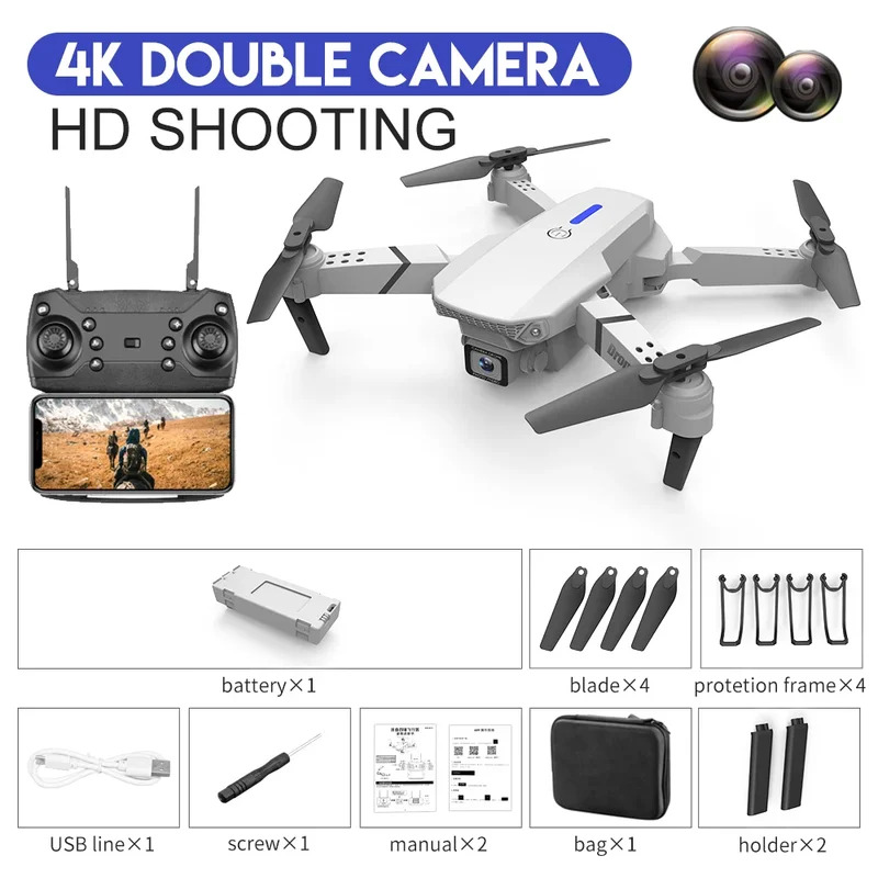E88 ProIntelligent Folding Dro - مراجعة Drone Camera Mount وسعره